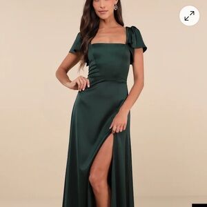 Lulu’s Elegant Green Evening Dress